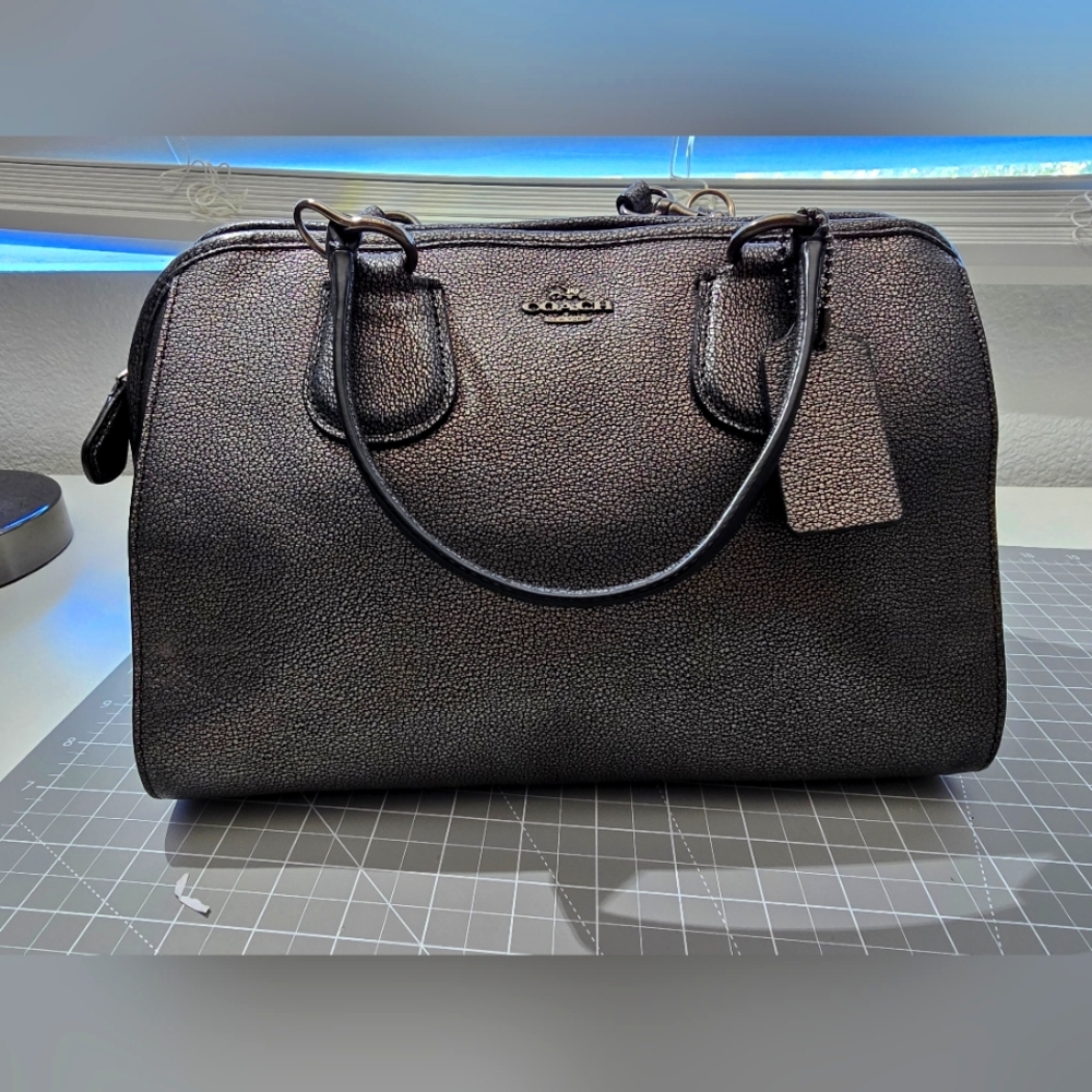 Coach Pebbled Leather Gunmetal Nolita Satchel